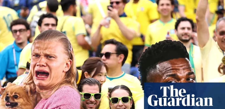 A fan with a dog among cheering spectators in yellow