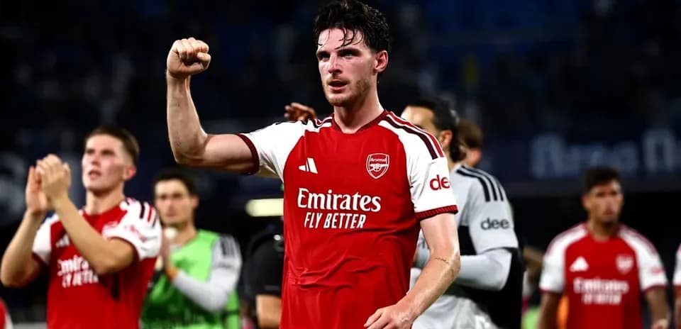 Jugador del Arsenal celebrando tras el partido