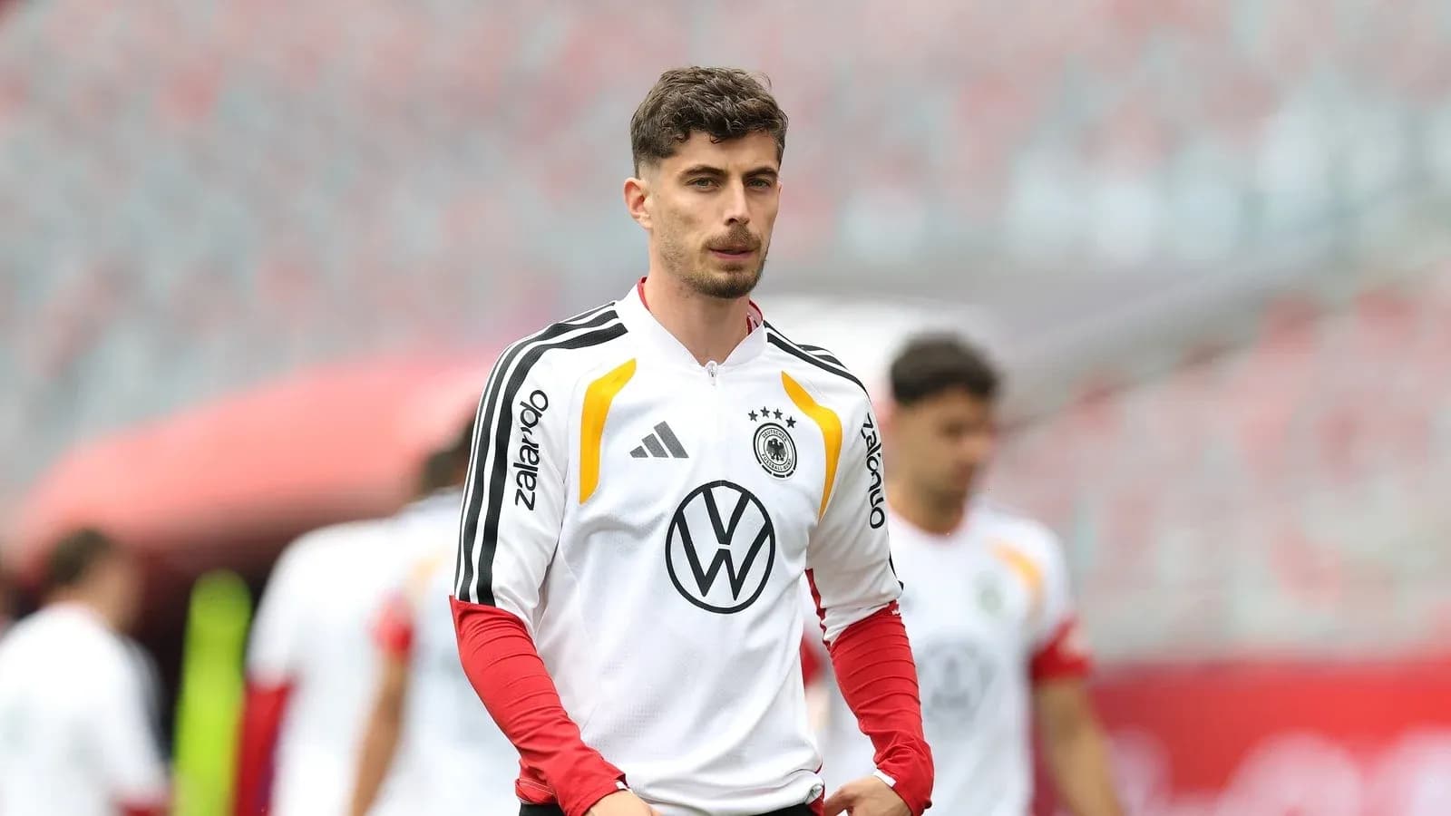 Jugador de Alemania en sesión de entrenamiento