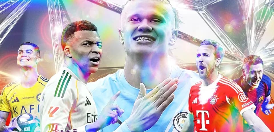 Jugadores de fútbol destacados con fondo colorido
