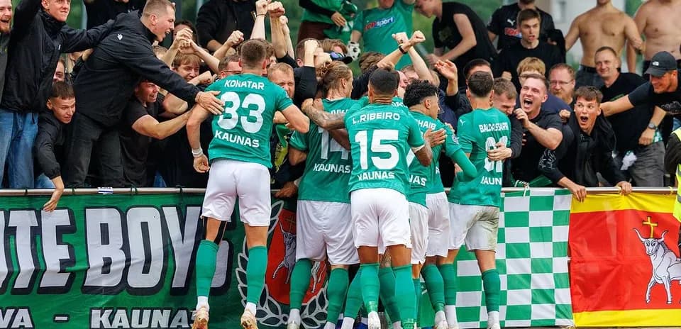 Celebración de los jugadores de Kauno Žalgiris