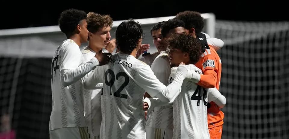 Celebración de jugadores de Los Angeles FC II