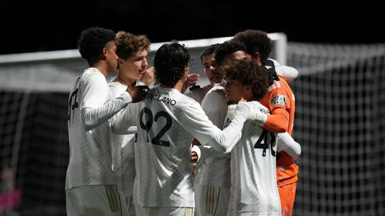 Celebración de jugadores de Los Angeles FC II