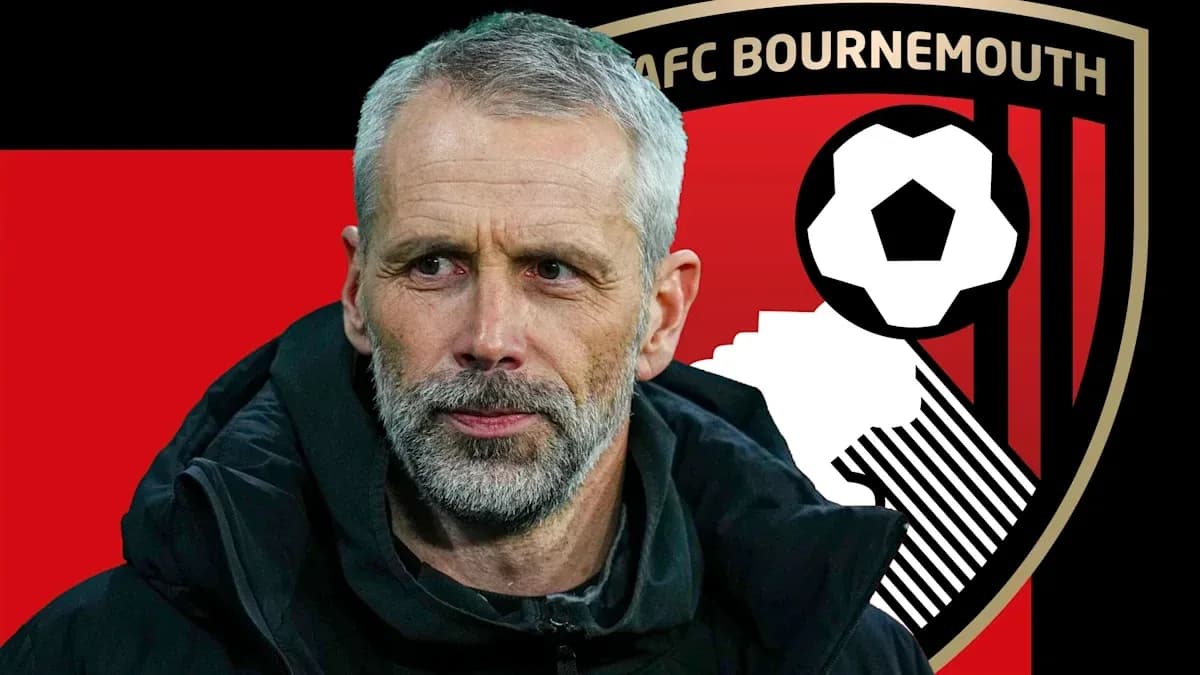 Entrenador de AFC Bournemouth con fondo del club
