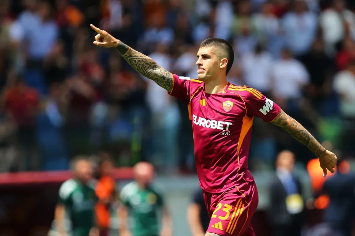 Jugador de AS Roma celebrando un gol