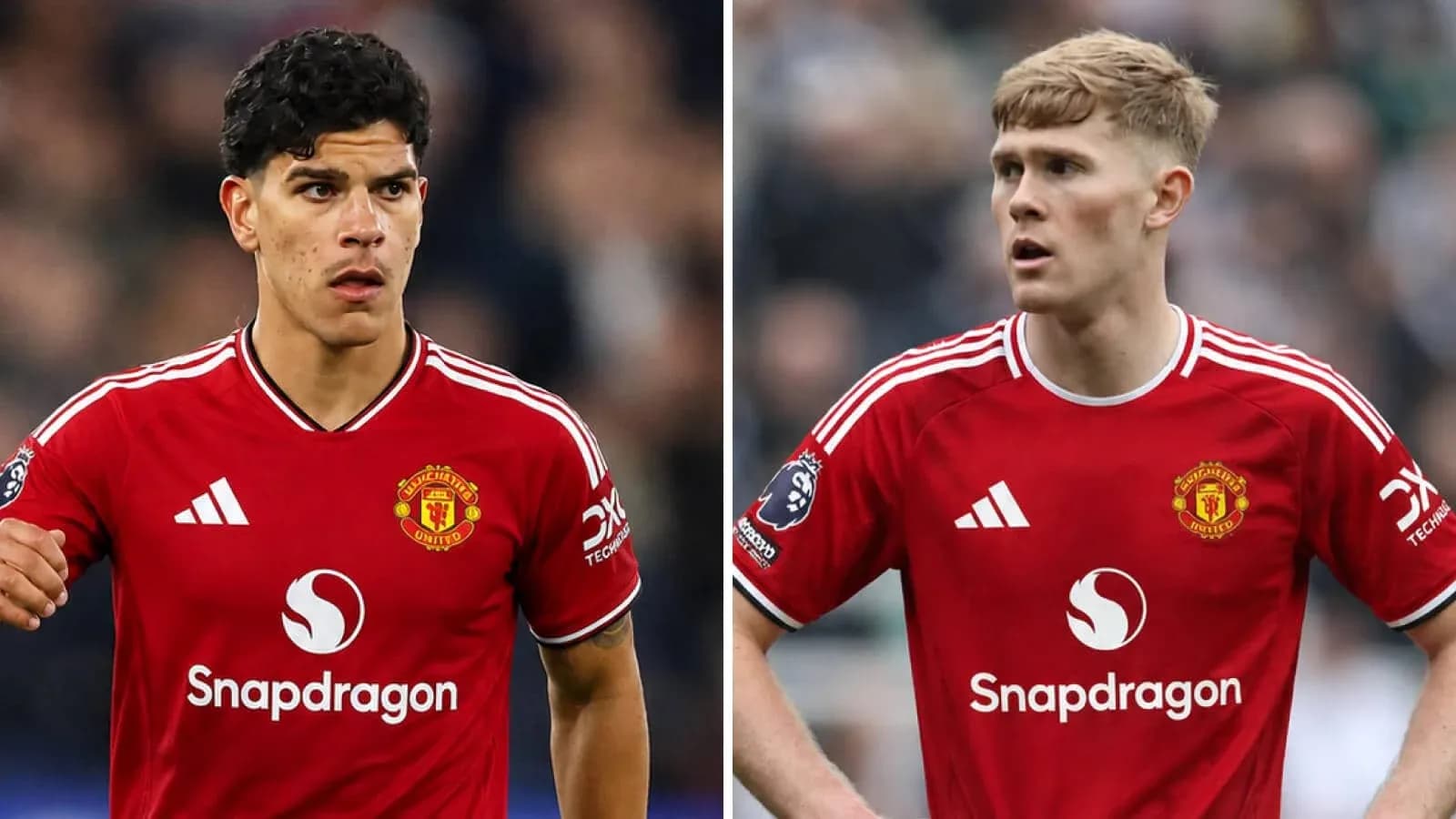 Dos jugadores de Manchester United en campo