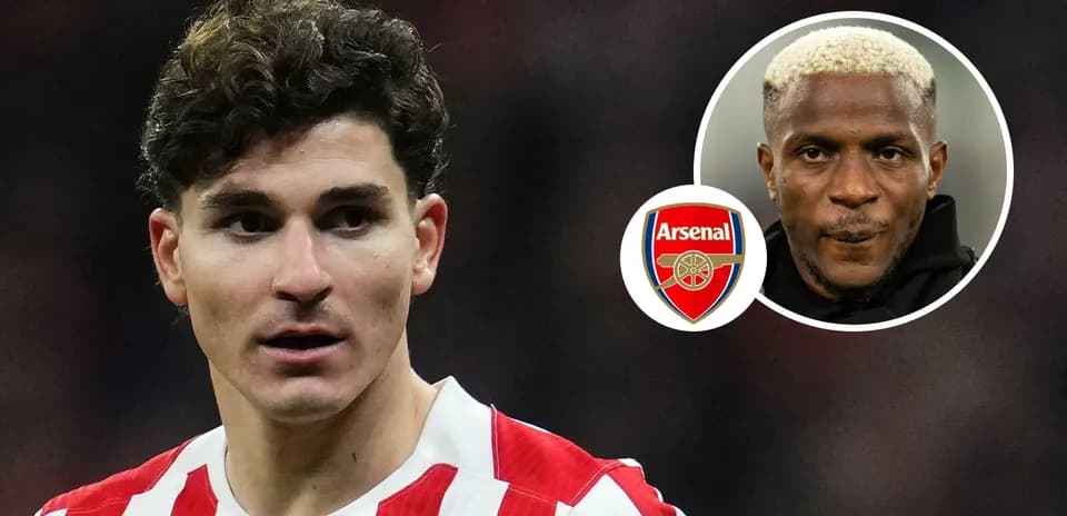 Jugador con camiseta de Arsenal y logo del club
