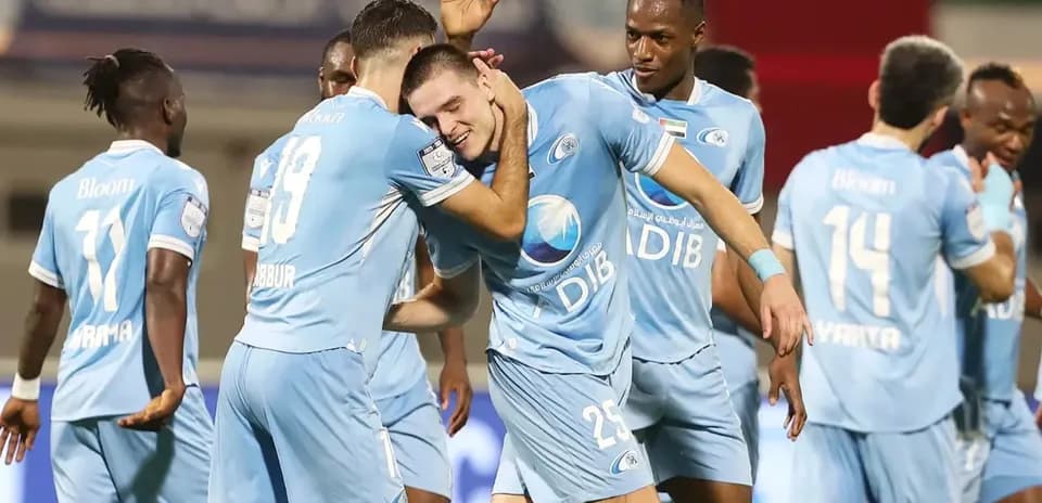 Celebración de gol del equipo Al Wahda U23
