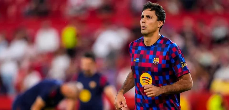 Jugador de Barcelona calentando antes del partido