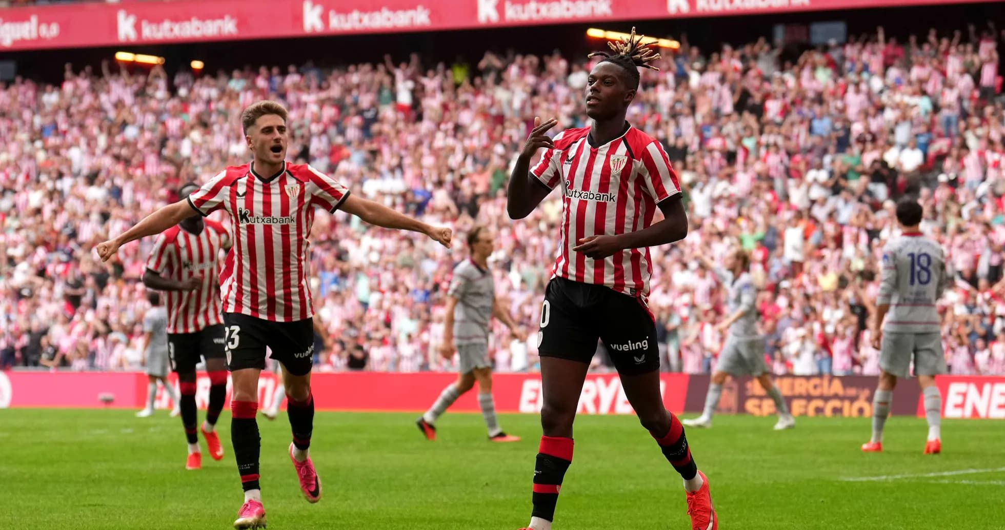Jugadores del Athletic Club celebrando un gol