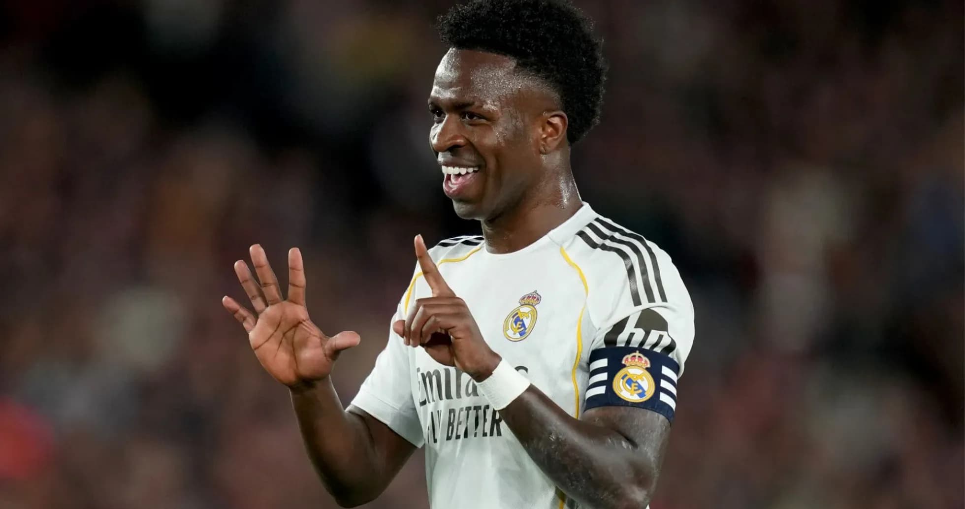 Vinícius Jr. celebrando tras marcar un gol