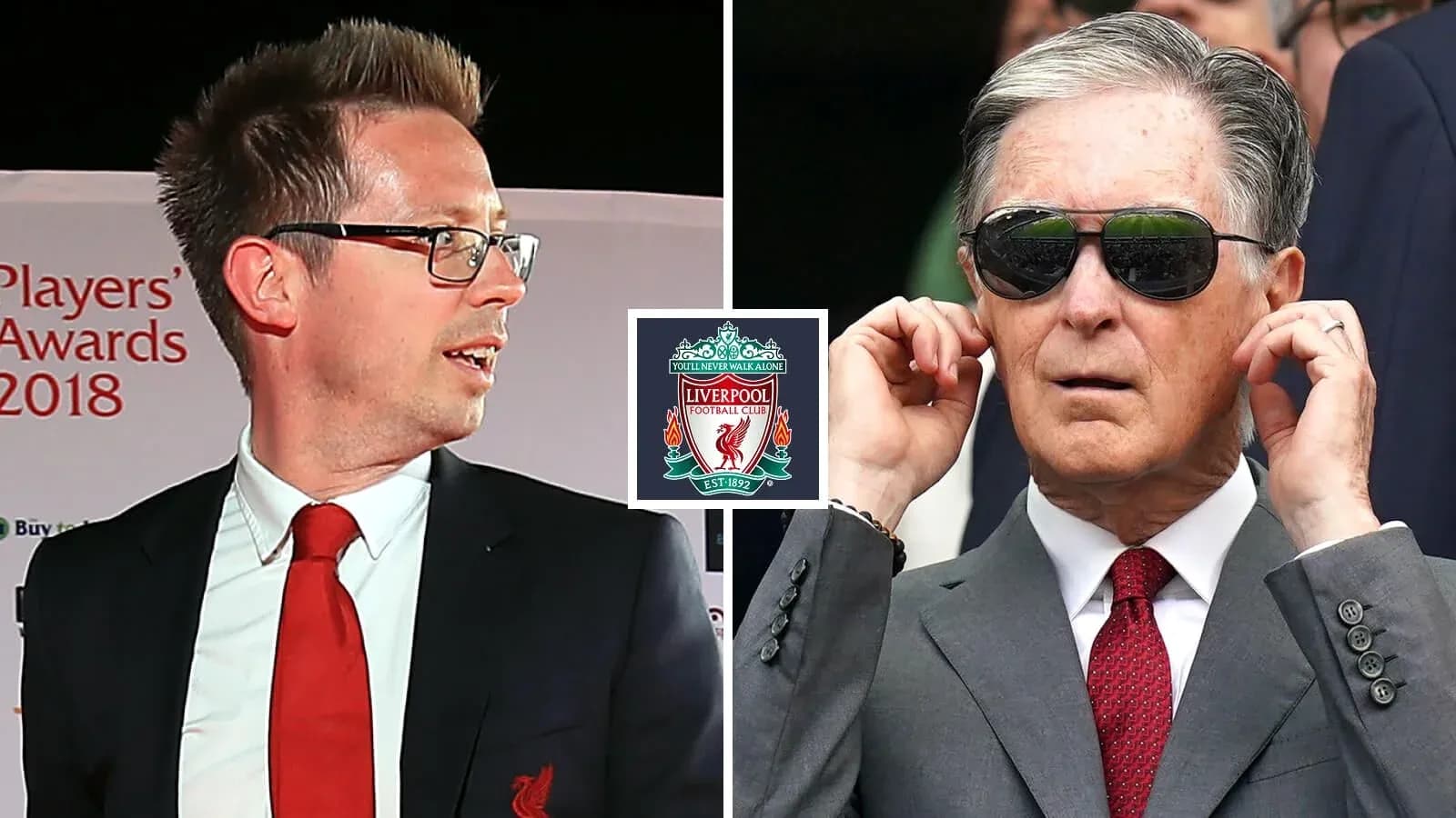 Dos personas en evento de Liverpool FC en 2018