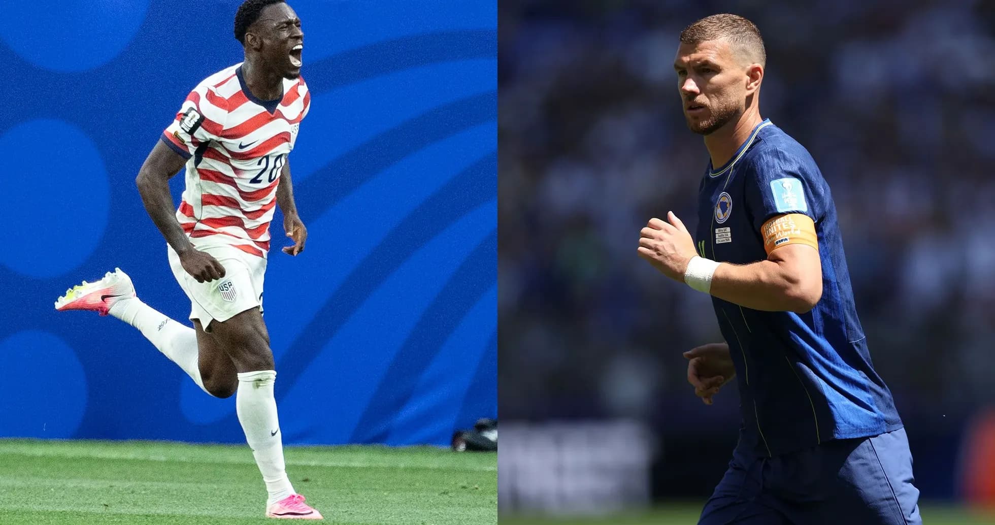 Jugadores de Estados Unidos y Bosnia en acción