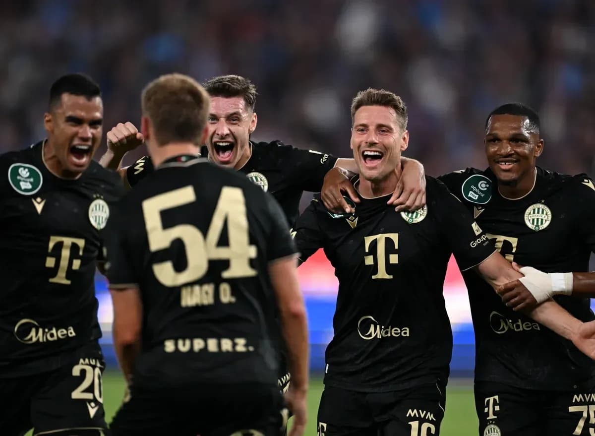 Jugadores de Ferencváros celebrando un gol