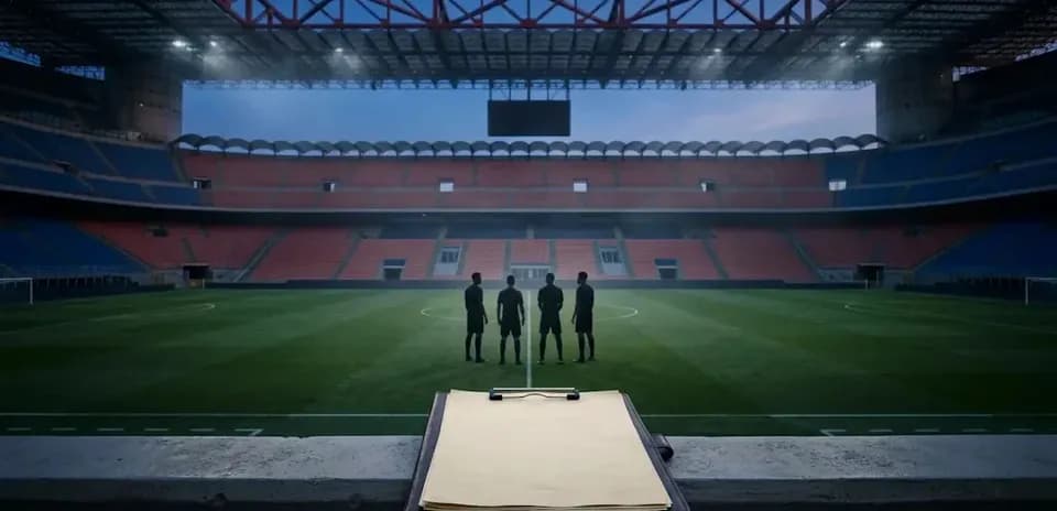 Árbitros en el campo antes del partido