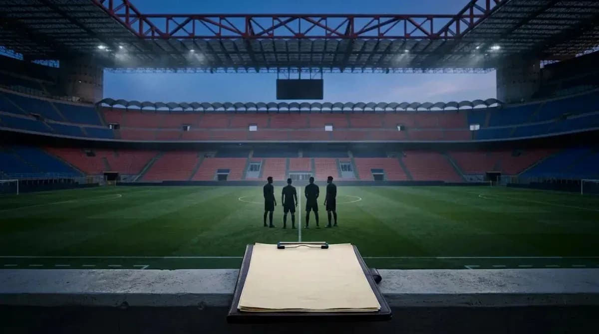 Árbitros en el campo antes del partido