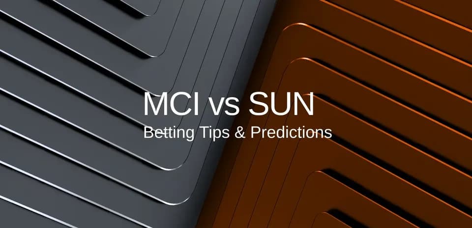 Texto sobre apuestas MCI vs SUN en fondo gráfico