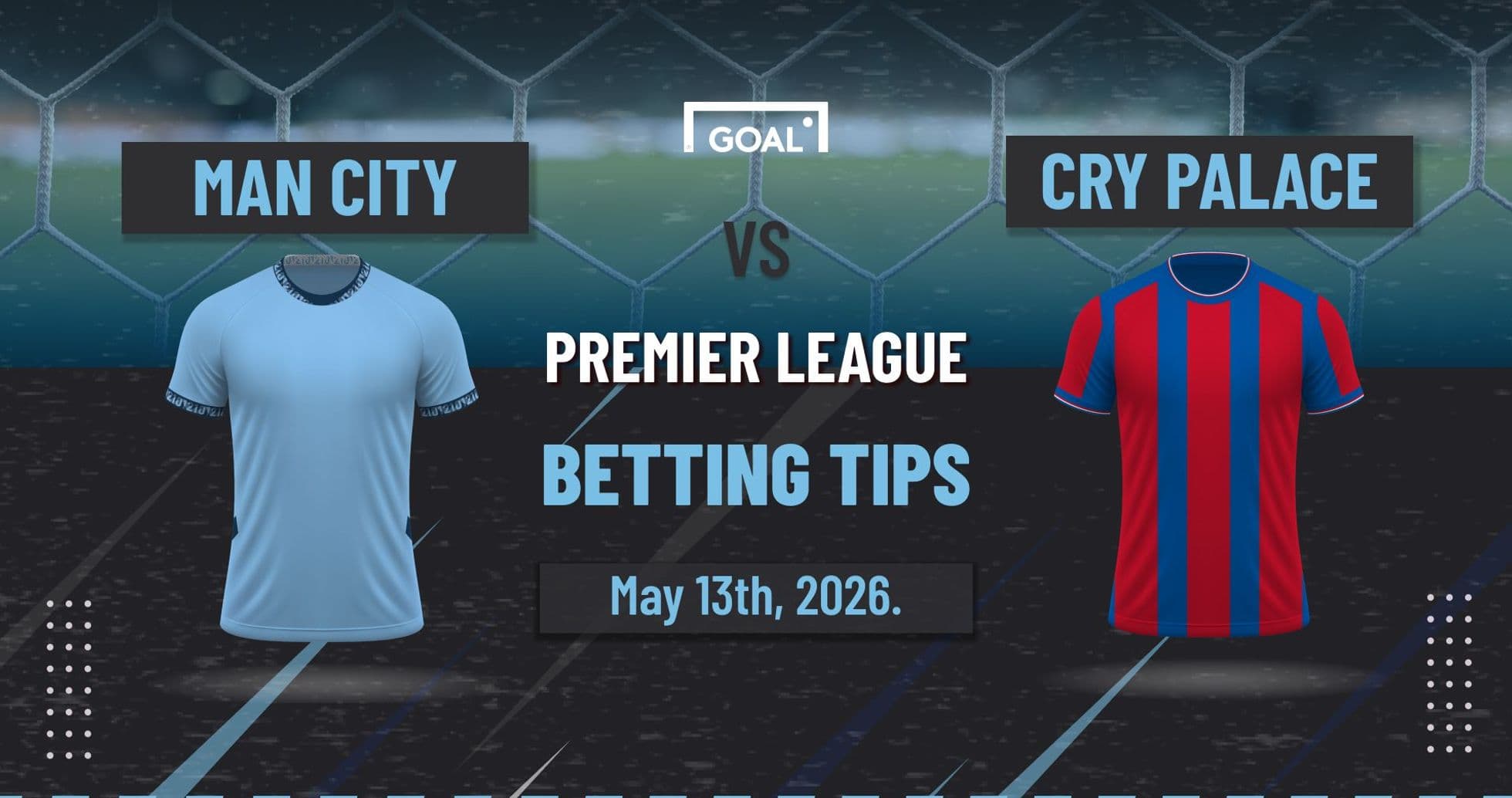 Camisetas de Man City y Cry Palace en cartelera