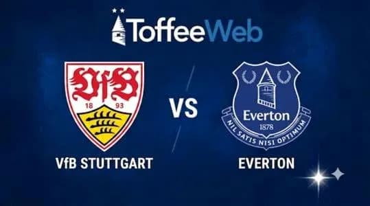 Logos de VfB Stuttgart y Everton enfrentados