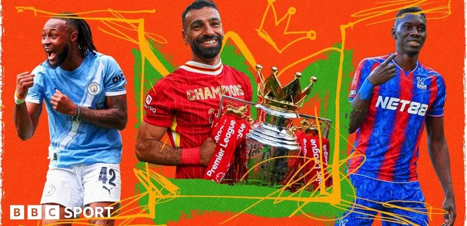 Jugadores de fútbol celebrando con trofeo de Premier League