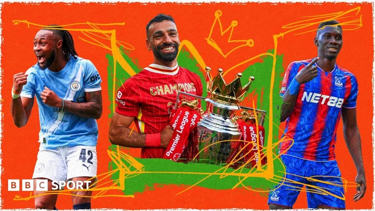 Jugadores de fútbol celebrando con trofeo de Premier League