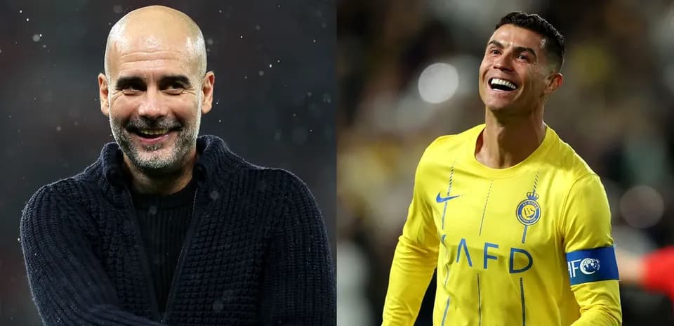 Pep Guardiola y Cristiano Ronaldo en un evento deportivo