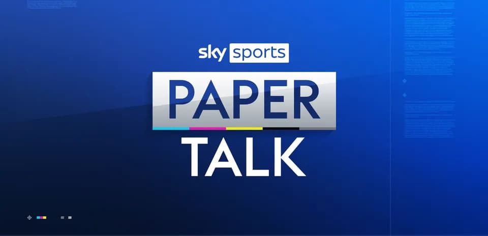 Logo de Sky Sports Paper Talk en fondo azul