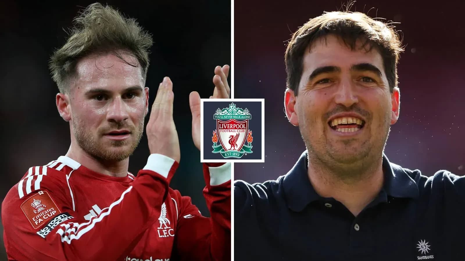 Dos jugadores de Liverpool celebrando en el campo