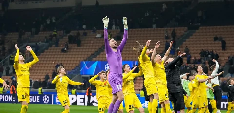 Celebración del equipo Bodo/Glimt tras el partido