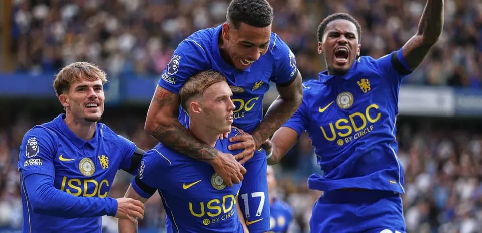Jugadores de Chelsea celebrando un gol en el partido
