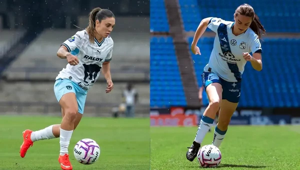 Jugadoras de Pumas y Puebla en acción
