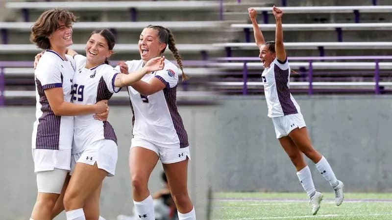 Jugadoras celebrando un gol en el partido