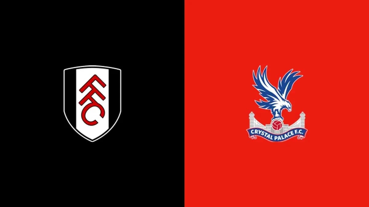Escudos de Fulham y Crystal Palace en fondo dividido