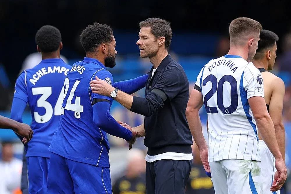 Jugadores de Chelsea y Brighton en el partido