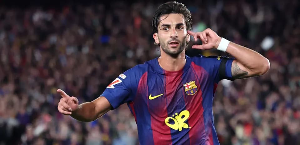 Jugador del Barcelona celebrando un gol en el campo