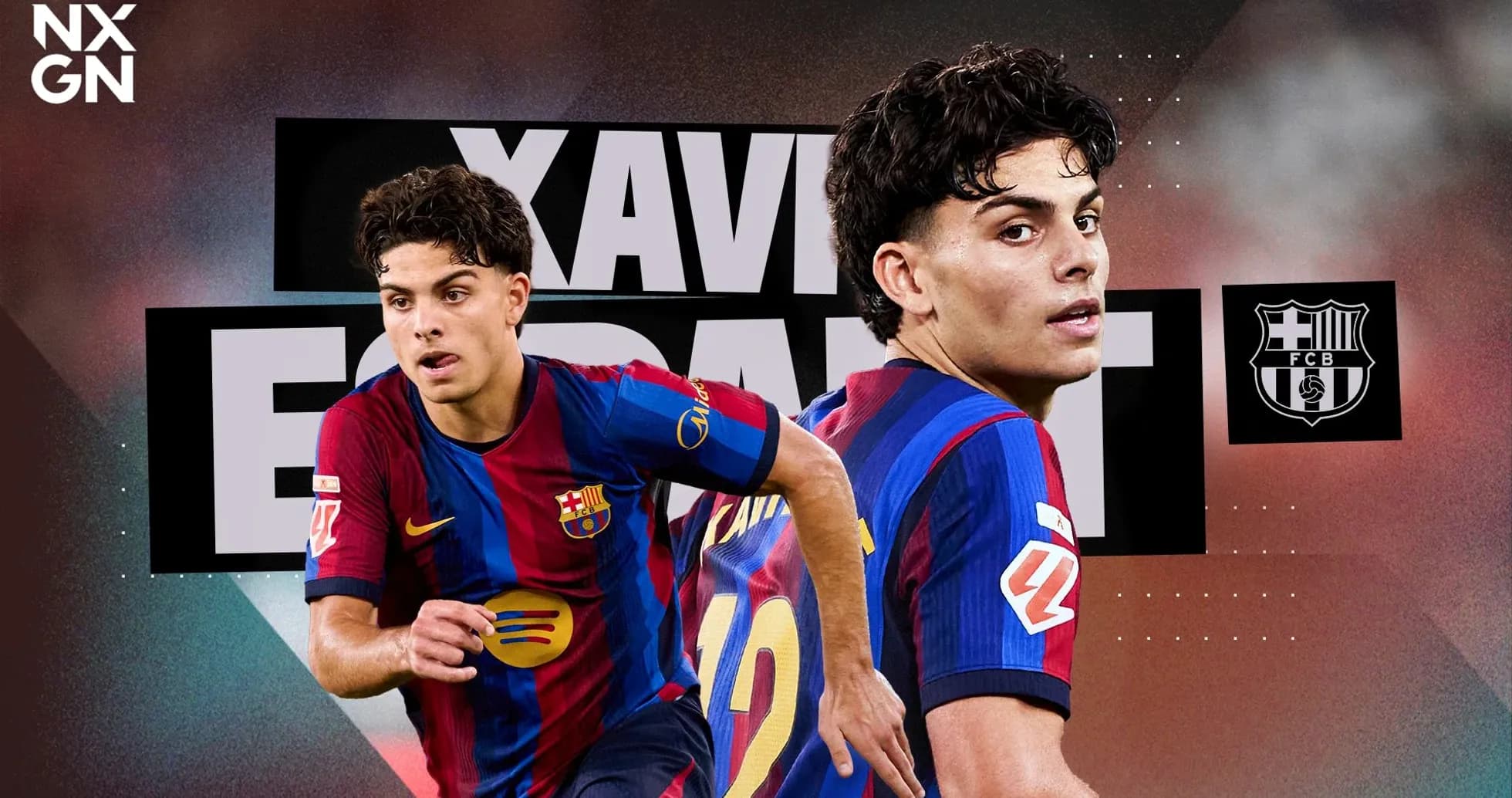 Xavi Simons con camiseta del FC Barcelona en acción