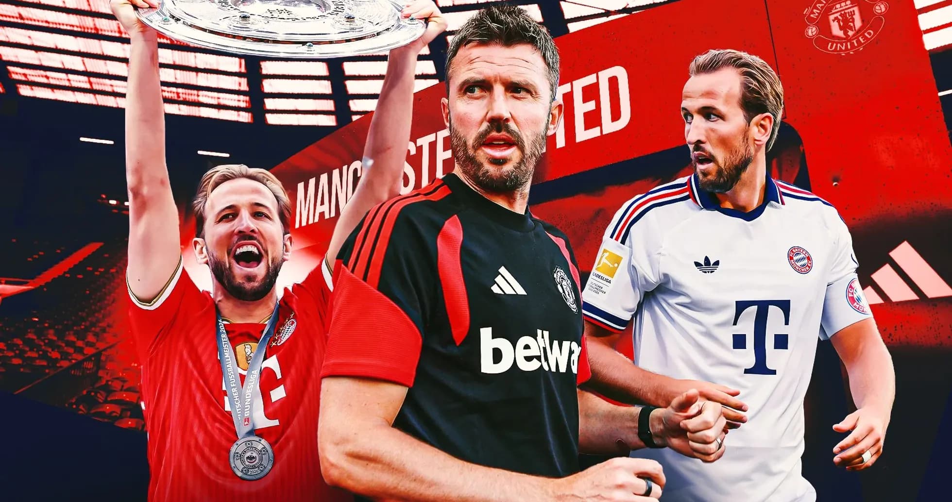 Jugadores de fútbol en fondo de Manchester United