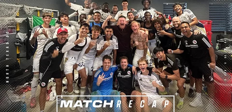Celebración del equipo North Texas SC tras el partido