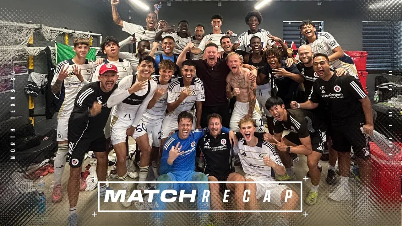 Celebración del equipo North Texas SC tras el partido