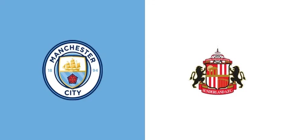 Logos de Manchester City y Sunderland AFC