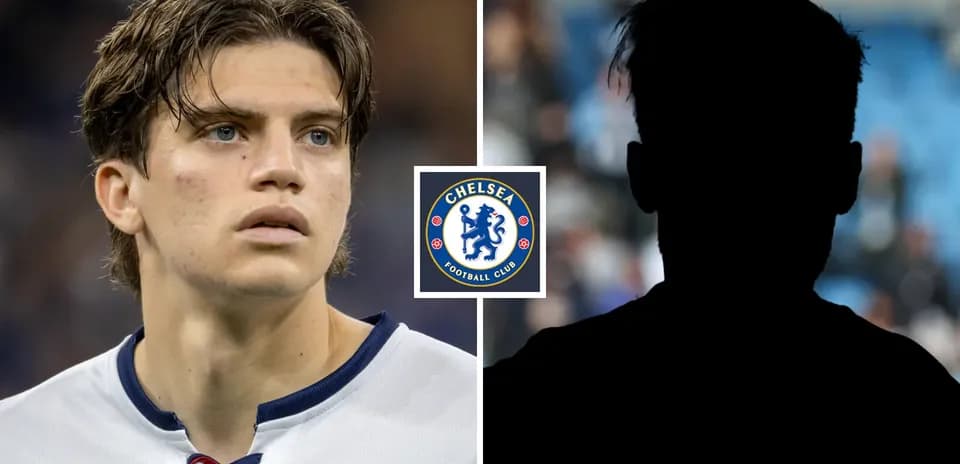 Jugador de Chelsea con fondo oscuro y logotipo