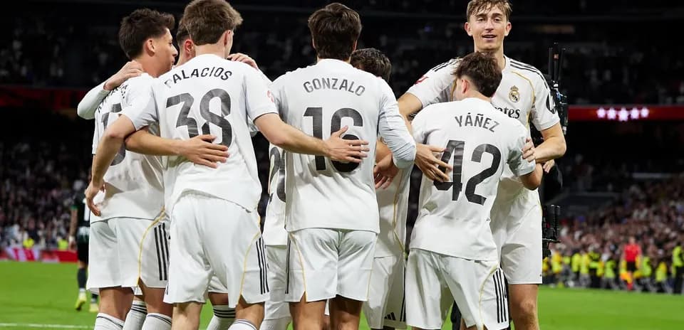 Celebración de jugadores del Real Madrid