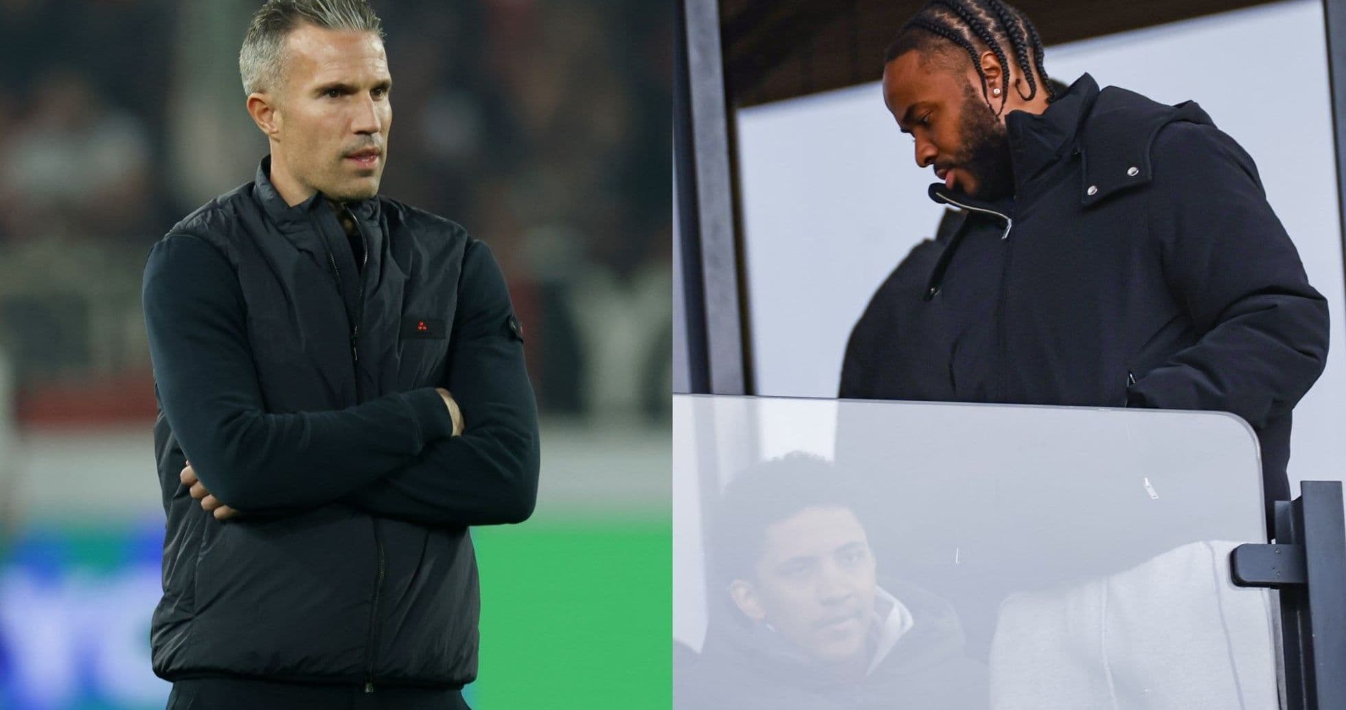 Entrenador y jugador observando el partido desde la tribuna