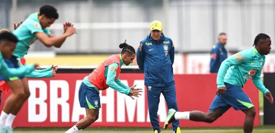 Entrenamiento de Brasil antes del partido