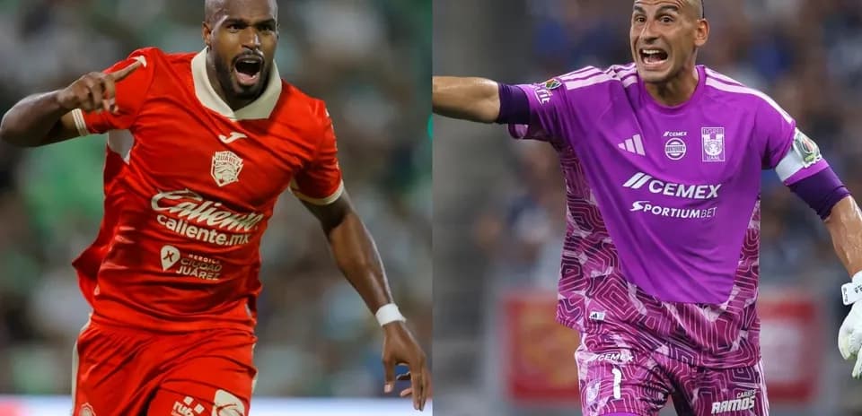 Jugadores de FC Juárez y Tigres UANL en acción