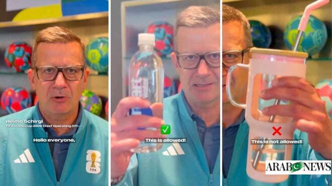 Heimo Schürgi mostrando artículos permitidos y no permitidos