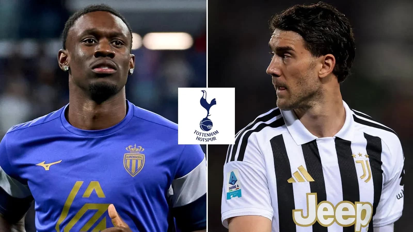 Jugadores de Mónaco y Juventus en la previa del partido