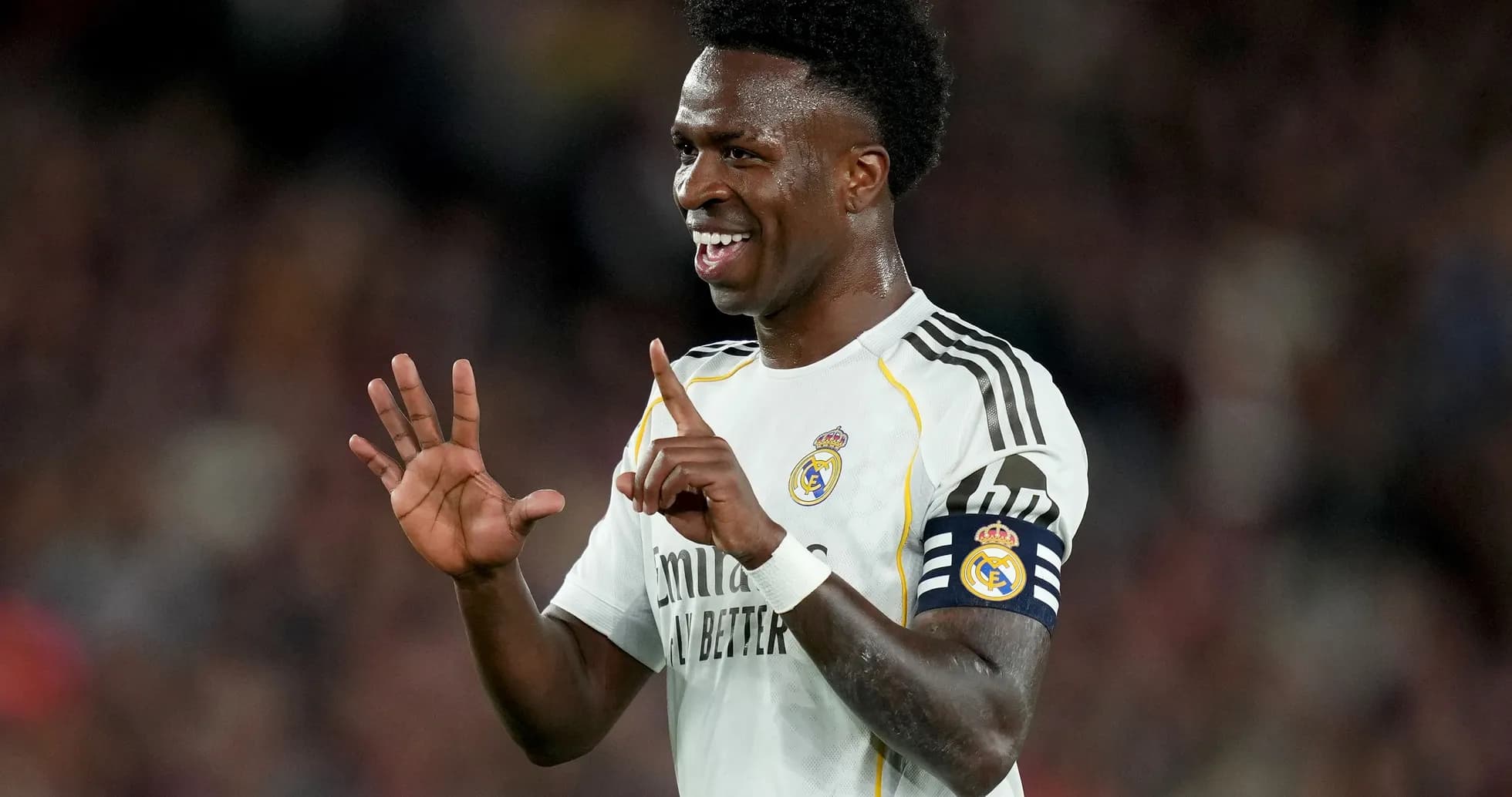 Vinícius Júnior celebrando durante un partido del Real Madrid