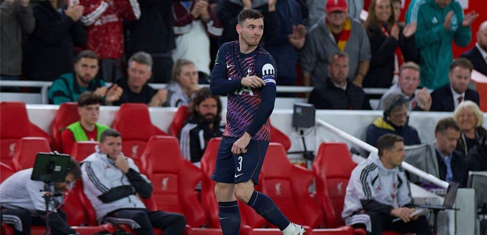 Liverpool elimina al Tottenham de la Carabao Cup con un emotivo regreso de Andy Robertson a Anfield