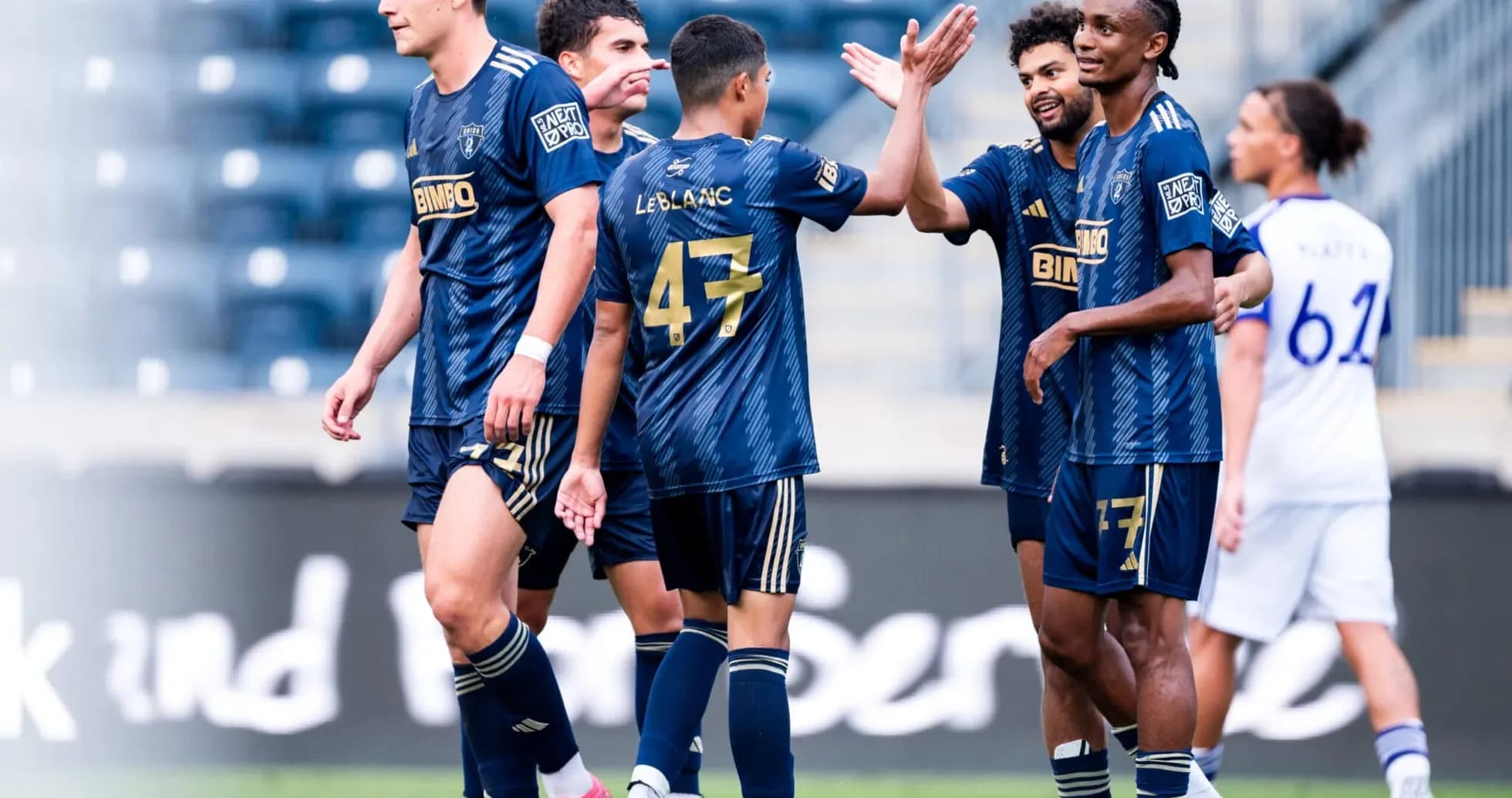 Jugadores de Philadelphia Union II celebrando un gol Jugadores de Philadelphia Union II celebrando un gol